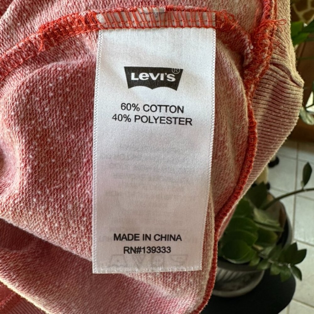 Levi's Womens Distressed Terry Sweatshirt, XL, Coral, Vintage Style - Picture 14 of 14